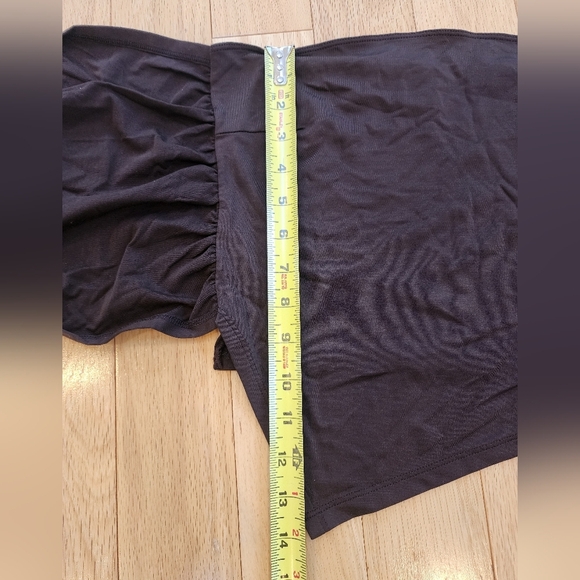 RARE, VINTAGE GIANFRANCO FERRE Chocolate Brown Asymmetrical Wrap Crop Top - Picture 7 of 11